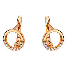 Золотые серьги с фианитом (цирконием куб.) (01-200761642)