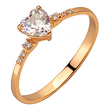 Золота каблучка з фіанітом (цирконієм куб.) (01-200810842)
