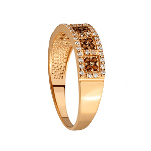 Золотое кольцо с фианитом (цирконием куб.) (01-200838342) фотография