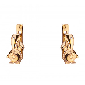 Золоті сережки з цирконіями (1б_с-273) фотографія