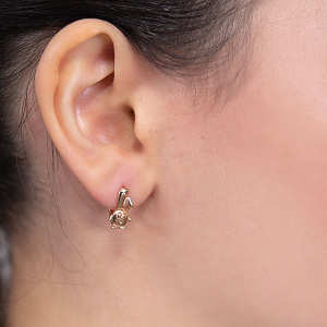 Золоті сережки з цирконіями (1б_с-273) фотографія