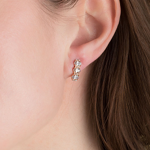 Золотые серьги с фианитами (кубическим цирконием) (8с-149) фотография