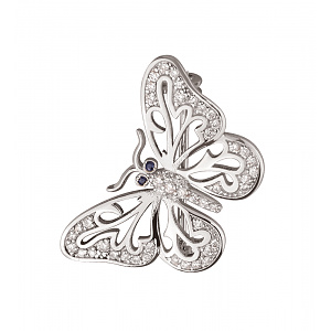 Золотая брошь с бриллиантами  и  сапфирами (2б_бр-019) фотография