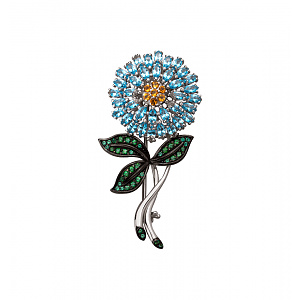 Золотая брошь с топазами, цитринами  и  агатами (11б_бр-008) фотография