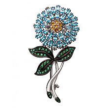 Золотая брошь с топазами, цитринами  и  агатами (11б_бр-008)