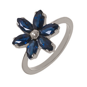 Золота каблучка з сапфірами (2к-261) фотографія