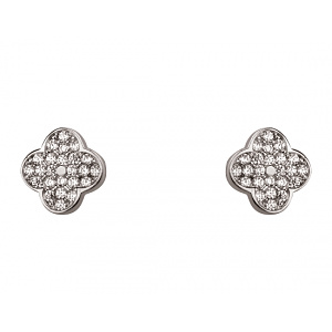 Золотые серьги с цирконием куб. (01-19177343) фотография