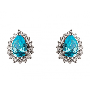 Золоті сережки з цирконієм куб. (01-19290143) фотографія