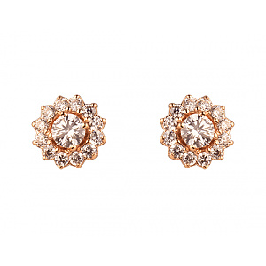 Золоті сережки з цирконієм куб. (01-200120243) фотографія