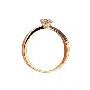 Золотое кольцо с цирконием куб. (01-200120343) фотография