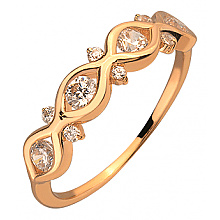 Золота каблучка з фіанітом (цирконієм куб.) (01-200130043)