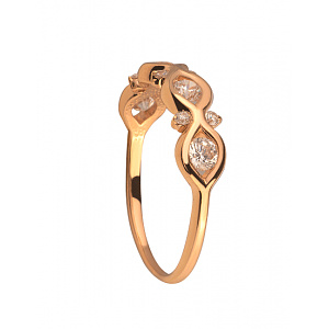 Золота каблучка з фіанітом (цирконієм куб.) (01-200130043) фотографія