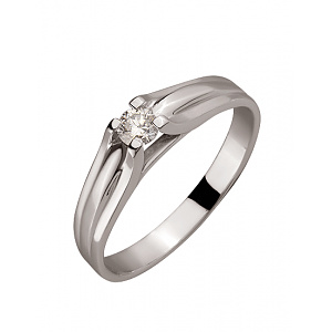 Золотое кольцо с бриллиантом (01-200152643) фотография