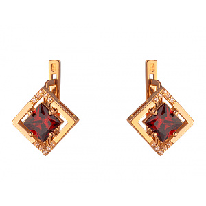 Золотые серьги с цирконием куб. (01-200237243) фотография