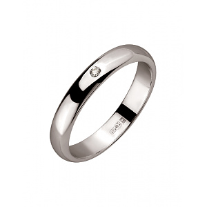 Золота обручка з діамантом (01-200264743) фотографія