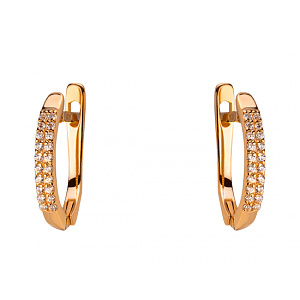 Золотые серьги с цирконием куб. (01-200323843) фотография