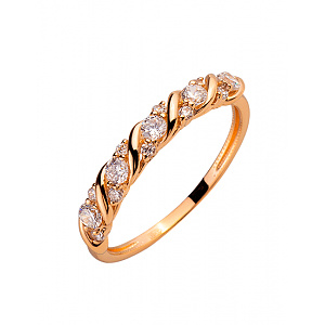 Золотое кольцо с цирконием куб. (01-200343643) фотография