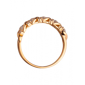 Золотое кольцо с цирконием куб. (01-200343643) фотография