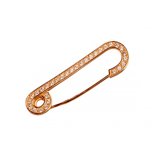 Золотая булавка с цирконием куб. (01-200388343) фотография