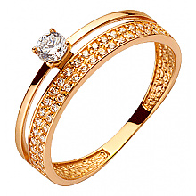 Золота каблучка з цирконієм куб. (01-200395343)