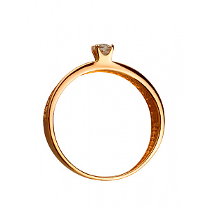 Золотое кольцо с цирконием куб. (01-200395343) фотография