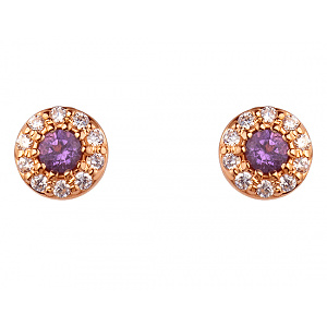 Золотые серьги с цирконием куб. (01-200408143) фотография