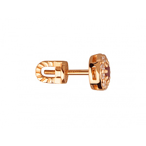 Золотые серьги с цирконием куб. (01-200408143) фотография