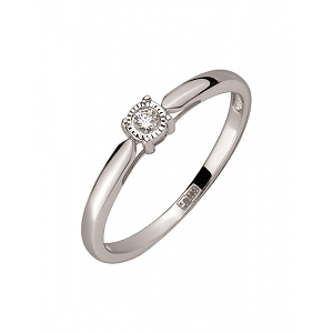 Золота каблучка з діамантом (01-200422743) фотографія