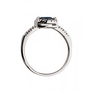 Золотое кольцо с бриллиантами  и  корундом (01-200481143) фотография