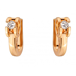 Золотые серьги с цирконием куб. (01-200492243) фотография