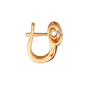 Золотые серьги с цирконием куб. (01-200492243) фотография