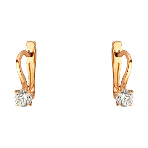 Золоті сережки з цирконієм куб. (01-200526543) фотографія