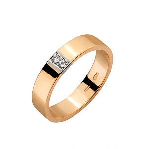 Золота каблучка з діамантами (01-200539543) фотографія