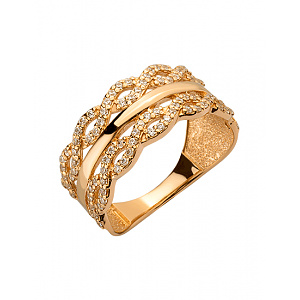 Золотое кольцо с цирконием куб. (01-200542743) фотография