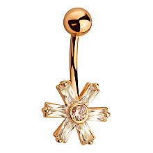 Золотий пірсинг з цирконієм куб. (01-200563543)