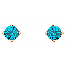 Золоті сережки з фіанітом (цирконієм куб.) (01-200740243)