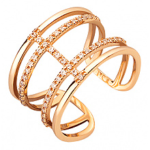 Золота каблучка з фіанітом (цирконієм куб.) (01-200745943)