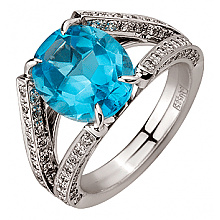 Золотое кольцо с бриллиантами  и  топазом (01-200761543)