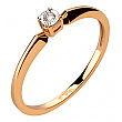 Золота каблучка з діамантом 01-200816043 фотографія 1