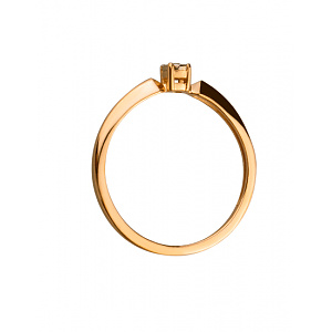 Золота каблучка з діамантом (01-200816043) фотографія