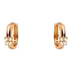 Золоті сережки з фіанітом (цирконієм куб.) (01-200819343) фотографія