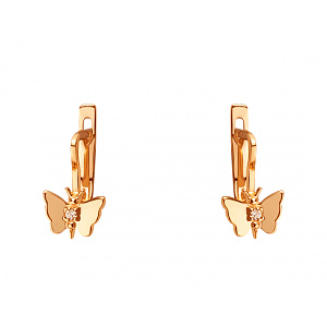 Золоті сережки з фіанітом (цирконієм куб.) (01-200845143) фотографія