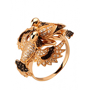 Золота каблучка з фіанітом (цирконієм куб.) (01-200867843) фотографія