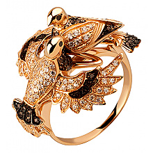 Золота каблучка з фіанітом (цирконієм куб.) (01-200867843)