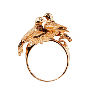 Золота каблучка з фіанітом (цирконієм куб.) (01-200867843) фотографія