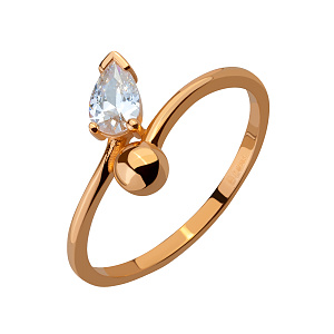 Золотое кольцо с фианитом (1б_к-240) фотография