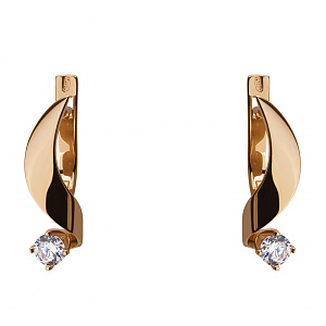 Золоті сережки з камінням Swarovski (1б_с-171) фотографія