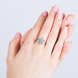 Золота каблучка з фіанітами (2б_к-218) картинка Золота каблучка з фіанітами (2б_к-218) фотографія