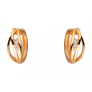 Золоті сережки з фіанітами (1б_с-225) фотографія