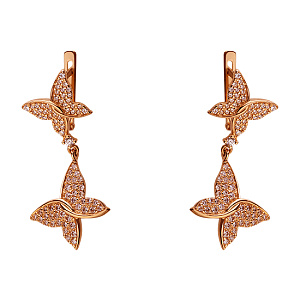 Золоті сережки з фіанітом (01-17445844) фотографія